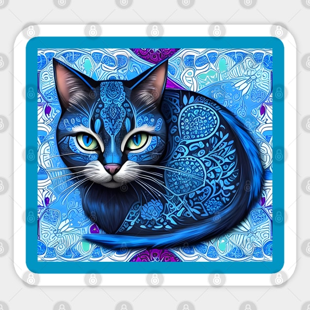 blue-cat Sticker by One_look